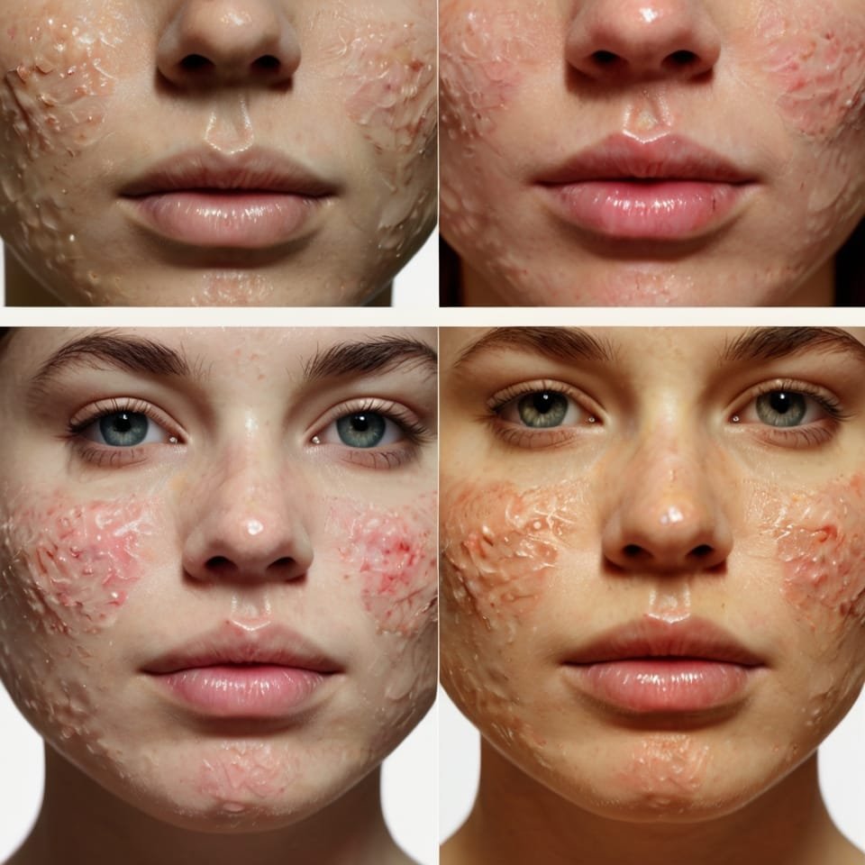 A realistic Image of slapped cheek syndrome as in Erythema infectiosum